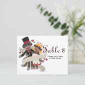 SOCK MONKEY Wedding Table Cards Nummern Postkarte (Stehend Vorderseite)