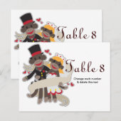 SOCK MONKEY Wedding Table Cards Nummern Postkarte (Vorne/Hinten)