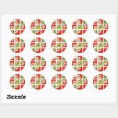 Sock Monkey Weihnachtsblöcke Round Stickers (Blatt)