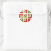 Sock Monkey Weihnachtsblöcke Round Stickers (Tasche)