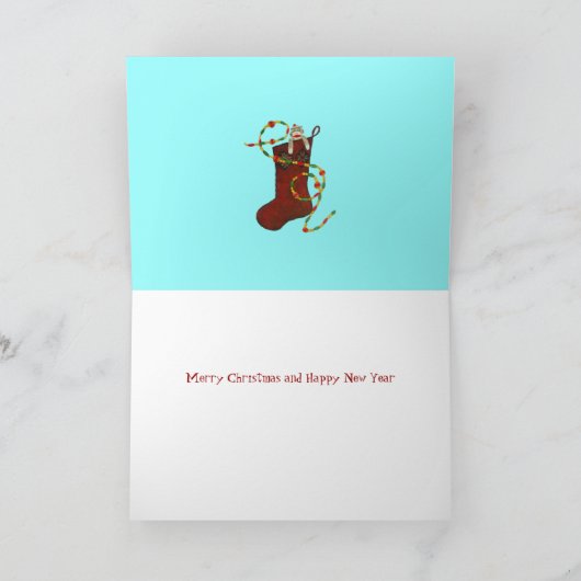 Sock Monkey Weihnachtskarte Feiertagskarte (Innenseite)