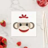 Sock Monkey Weißbuch Napkins Serviette (Beispiel)