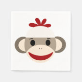 Sock Monkey Weißbuch Napkins Serviette (Vorderseite)