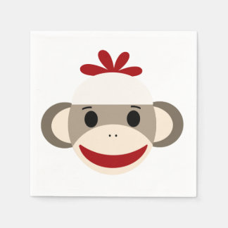 Sock Monkey Weißbuch Napkins Serviette