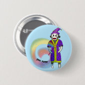 Sock Monkey Wizard Button (Vorne & Hinten)