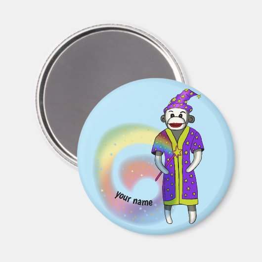 Sock Monkey Wizard Magnet (Vorderseite/Rückseite)