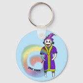 Sock Monkey Wizard Schlüsselanhänger (Vorderseite)