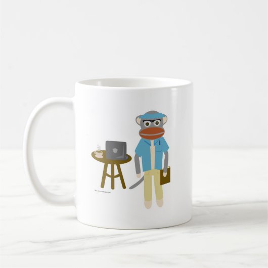 Sock Monkey Writer Kaffeetasse (Links)