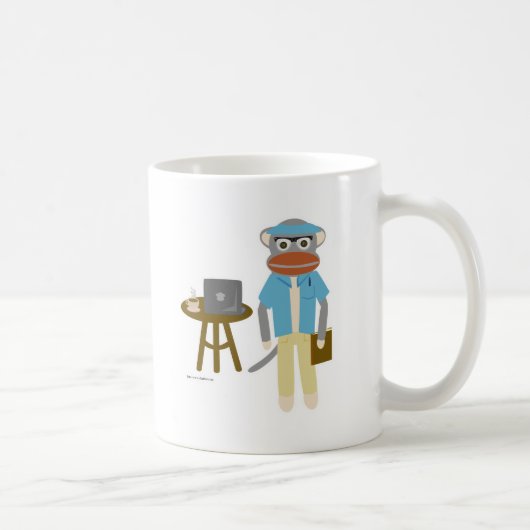 Sock Monkey Writer Kaffeetasse (Rechts)