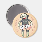 Sock Monkey Würfel Magnet (Vorderseite/Rückseite)