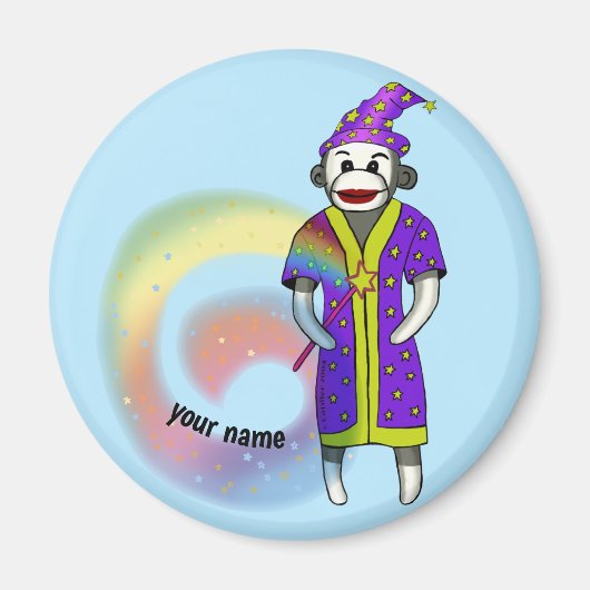 Sock Monkey Zauberer Magnet (Vorne)