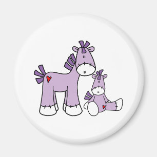 Sock Ponies Pink Magnet
