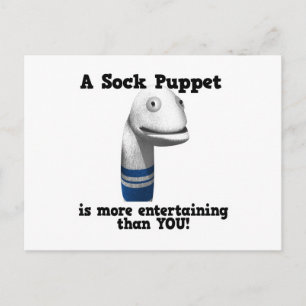 Sock-Puppe unterhaltsamer Postkarte