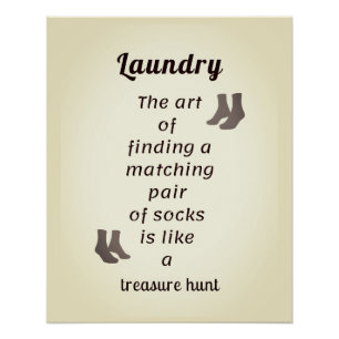 Sock Searching Delight Wäsche Day Poster