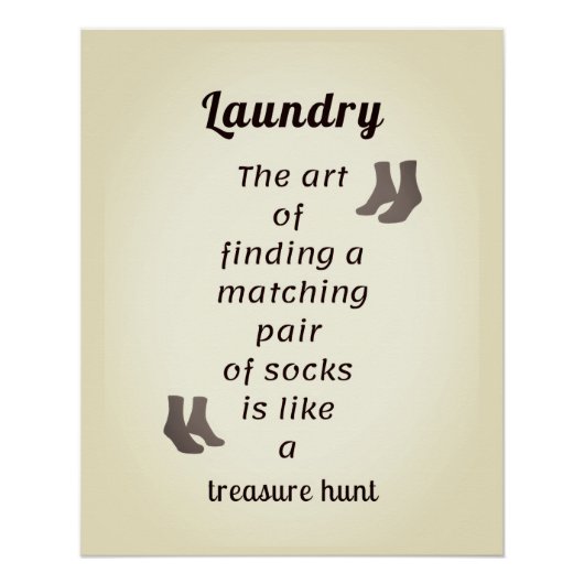 Sock Searching Delight Wäsche Day Poster (Vorderseite)