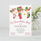 Sock Swap Weihnachts-Party, Feiertagsparty Einladung (Stehend Vorderseite)