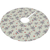 Sockaffe mit Weihnachtsmannmütze Muster Weihnachte Polyester Weihnachtsbaumdecke (Schrägansicht)