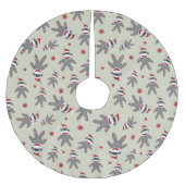 Sockaffe mit Weihnachtsmannmütze Muster Weihnachte Polyester Weihnachtsbaumdecke (Vorderseite)