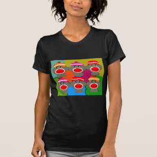Socke Monkeys Pop-Kunst--Kunst-Geschenke T-Shirt