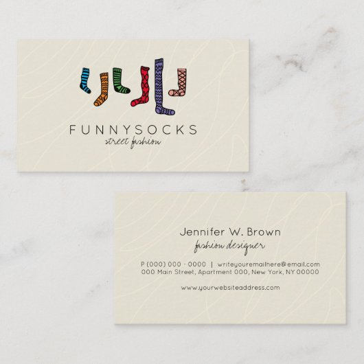 Socke Visitenkarte (Vorne/Hinten)