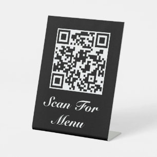 Sockel Schild Ihr QR-Code-Menü und/oder Logo Schwa