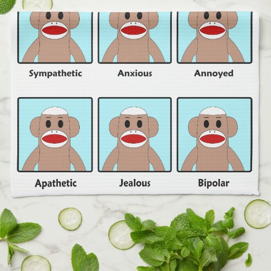 Sockelaffe Geschirrtuch (Gefaltet)