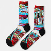 Socken – Abstraktes Design Collapse Reflection (Linkes Detail)