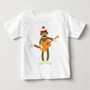 Socken-Affe-Akustikgitarre Baby T-shirt