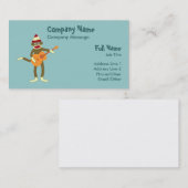 Socken-Affe-Akustikgitarre Visitenkarte (Vorne/Hinten)