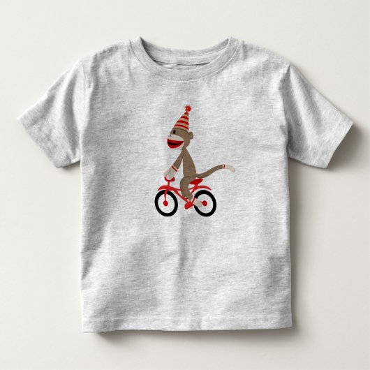Socken-Affe auf Fahrrad Kleinkind T-shirt (Vorderseite)