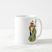 Socken-Affe-aufrechter Bass-Spieler Kaffeetasse (VorderseiteRechts)