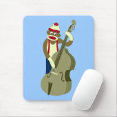 Socken-Affe-aufrechter Bass-Spieler Mousepad (Mit Mouse)