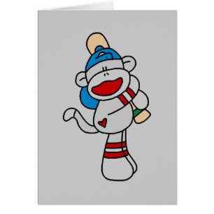 Socken-Affe-Baseball an den Schläger-T-Shirts und