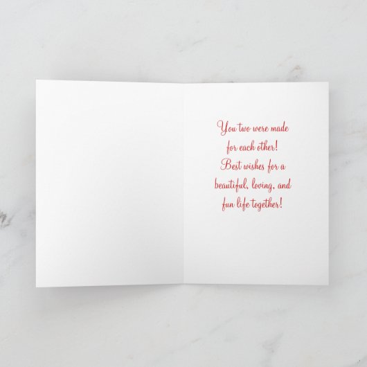 Socken-Affe-Braut-u. Bräutigam-Karte Karte (Innenseite)