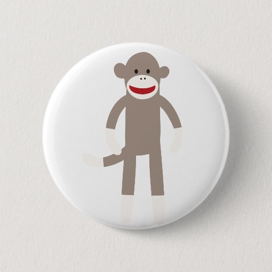 Socken-Affe Button (Vorderseite)