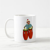 Socken-Affe-Conga-Trommeln Kaffeetasse (Links)