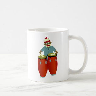 Socken-Affe-Conga-Trommeln Kaffeetasse