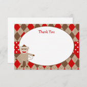 Socken-Affe danken Ihnen Karten (Vorne/Hinten)