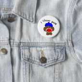 Socken-Affe, ", das ICH WERFE KACKE " Button (Beispiel)