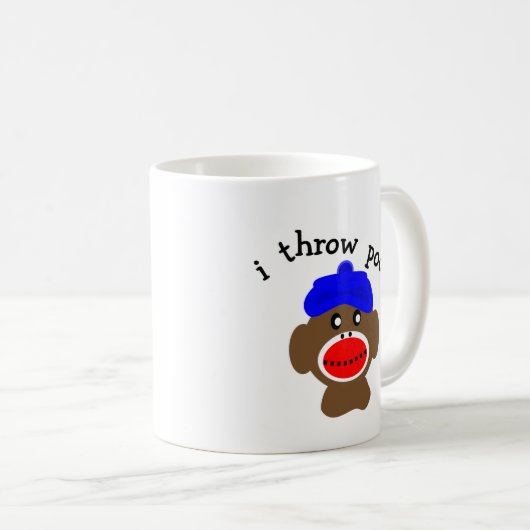 Socken-Affe, ", das ICH WERFE KACKE " Kaffeetasse (VorderseiteRechts)