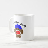 Socken-Affe, ", das ICH WERFE KACKE " Kaffeetasse (Vorderseite Links)