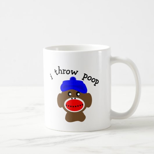 Socken-Affe, ", das ICH WERFE KACKE " Kaffeetasse (Rechts)