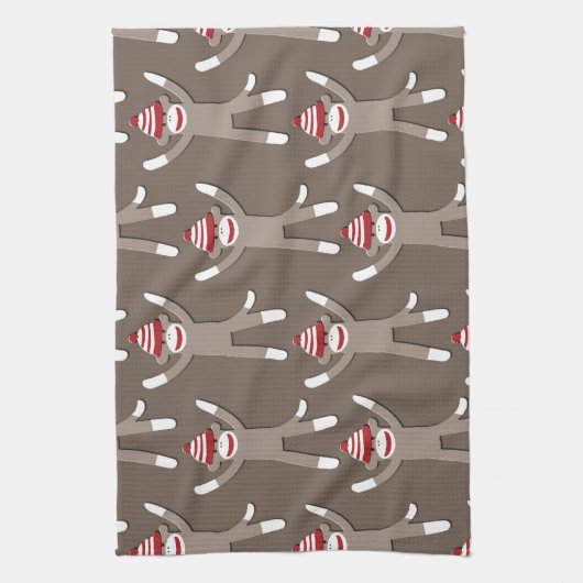 Socken-Affe-Druck Geschirrtuch (Vertikal)