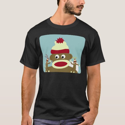 Socken-Affe-Engel u. Teufel T-Shirt (Vorderseite)
