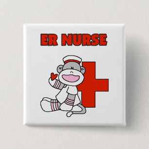 Socken-Affe ER-Krankenschwester-T - Shirts und Button