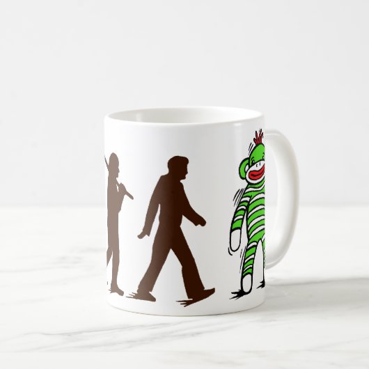 Socken-Affe-Evolution oh Yaaaah! Kaffeetasse (VorderseiteRechts)