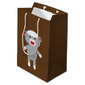 Socken-Affe-Geschenk-Tasche Mittlere Geschenktüte (Rückseite Schrägansicht)