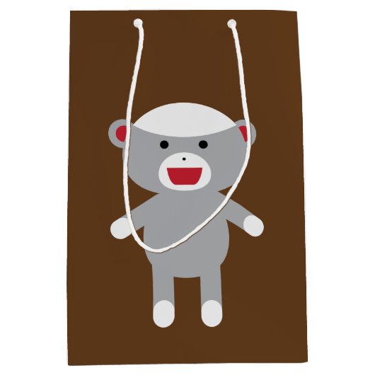 Socken-Affe-Geschenk-Tasche Mittlere Geschenktüte (Vorderseite)