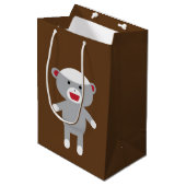 Socken-Affe-Geschenk-Tasche Mittlere Geschenktüte (Vorderseite Schrägansicht)