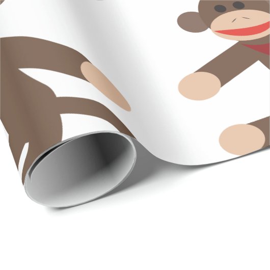 Socken-Affe Geschenkpapier (Rolleneckpunkt)